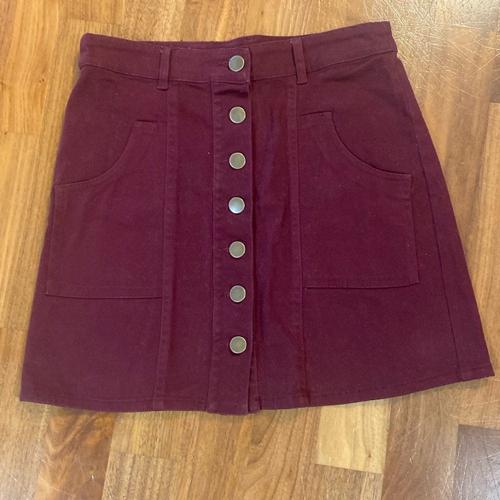 Altar’d State, size small, burgundy, button two pocket skirt